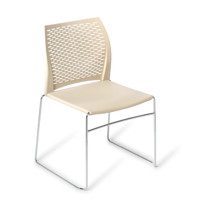 Eden Net Chair Chrome and Black Frame Sand Chrome
