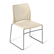 Eden Net Chair Chrome and Black Frame Sand Black