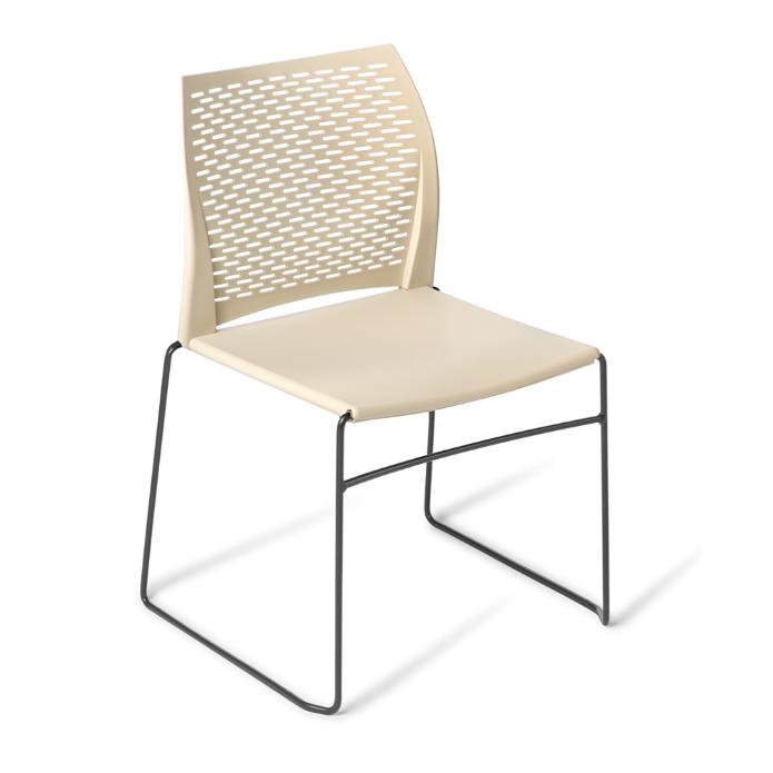 Eden Net Chair Chrome and Black Frame Sand Black