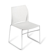 Eden Net Chair Chrome and Black Frame White Chrome