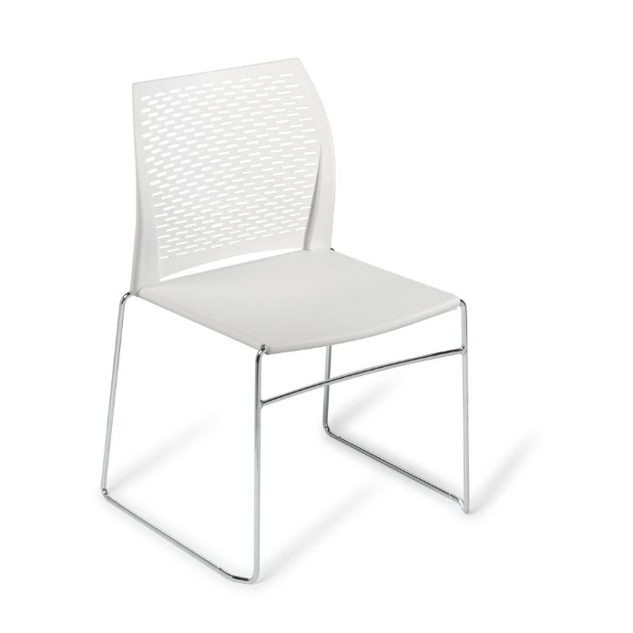 Eden Net Chair Chrome and Black Frame White Chrome