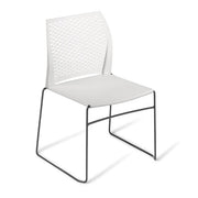 Eden Net Chair Chrome and Black Frame White Black