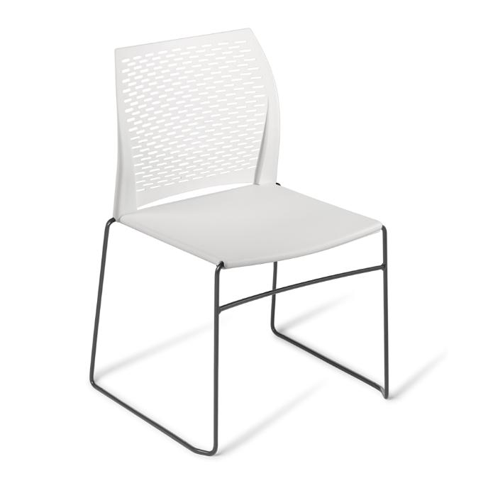 Eden Net Chair Chrome and Black Frame White Black