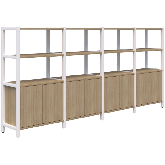 Grid 40 Storage / Open Display Wall - 4 Tier