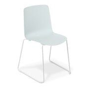 Eden Coco Sled Chair White & Light Blue