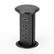 Motorised Pop Up Power Point w/USB Black w Black Face
