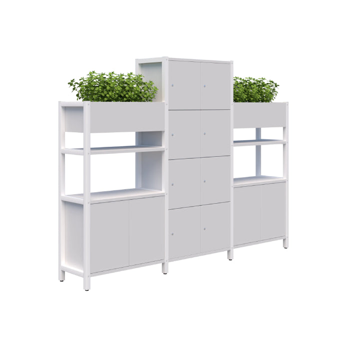 Grid 40 Locker / Planter Display Wall - 4-5 Tier
