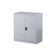 Steelco Stationery Cabinet with Perforated Doors Two Shelves Silver Grey