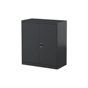 Steelco Stationery Cabinet with Perforated Doors Two Shelves Graphite Ripple