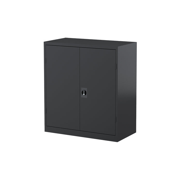 Steelco Stationery Cabinet with Perforated Doors Two Shelves Graphite Ripple