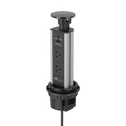 Brushed Stainless Steel, Black Face, Pop Up Power Outlet