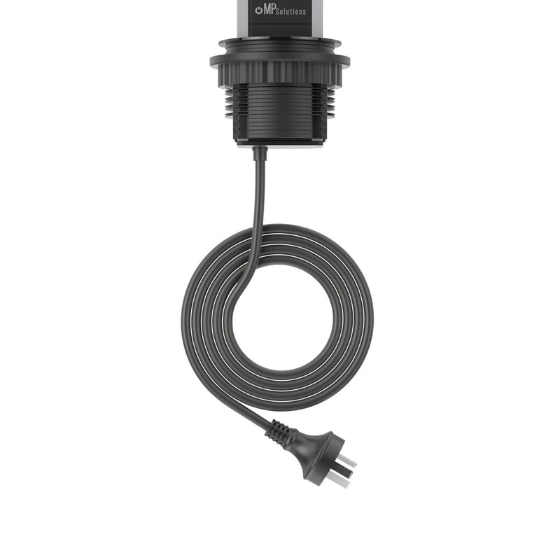 Brushed Stainless Steel, Black Face, Pop Up Power Outlet