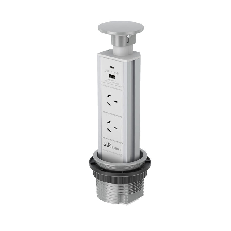 Glossy Silver Top, Pop Up Power Outlet Default Title
