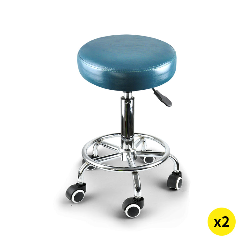 2x Levede Swivel Salon Barstool Hairdressing Stool Barber Chair Equipment Beauty Teal