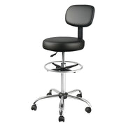 Levede Swivel Office Chair Ergonomic Stool Height Adjustable Footrest Backrest