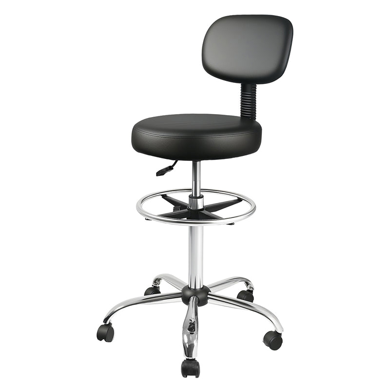 Levede Swivel Office Chair Ergonomic Stool Height Adjustable Footrest Backrest