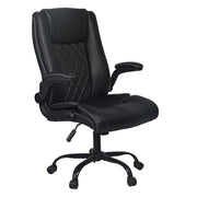 Levede Executive Office Chair Footrest PU Leather Tilt Gaming Work Seat Black