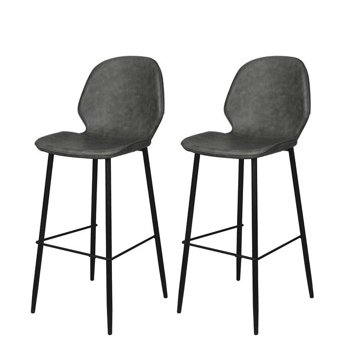 Levede 2x Bar Stool Barstools Counter Grey-2052531354884771840