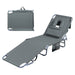 Levede Foldable Beach Lounge Chairs with Face Hole Grey-2052531491375812608