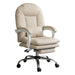 Levede Executive Office Chair Footrest PU Leather Tilt Gaming Work Seat Beige-2052531445712424960