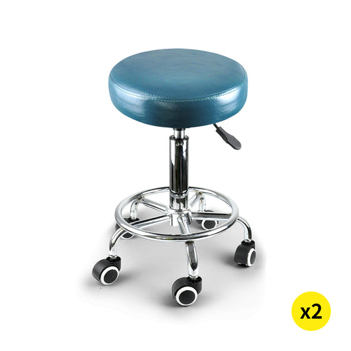2x Levede Swivel Salon Barstool Hairdressing Stool Barber Chair Equipment Beauty Teal