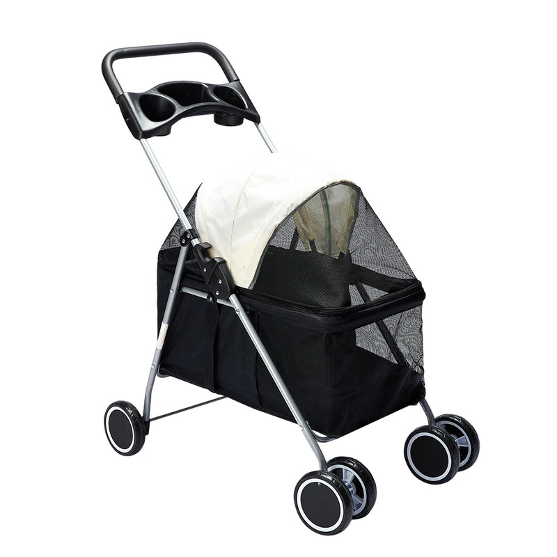 PaWz Large Pet Stroller Dog Cat Carrier Black