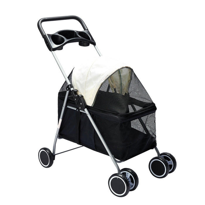 PaWz Large Pet Stroller Dog Cat Carrier Black-2052531697215475712