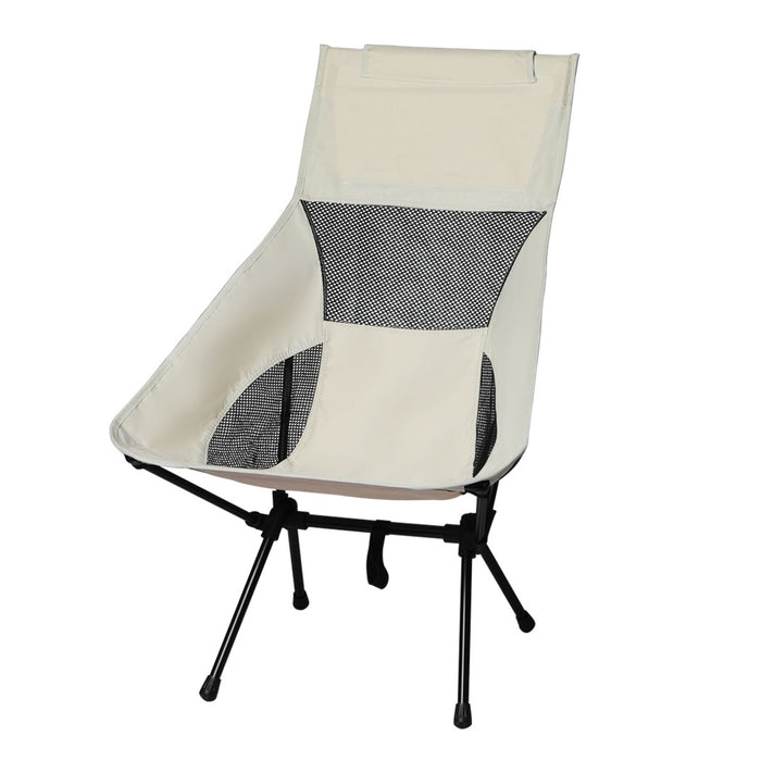Levede Camping Chair Folding Outdoor Large Beige-2052531626512093184