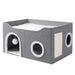 Pawz Foldable Cat House Cave Bed Hideaway Interactive Nest Scratching Board-2052531448698769408
