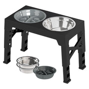 PaWz Elevated Dog Bowls 2 Stainless Steel Bowls and 1 Slow Feeder Bowl
