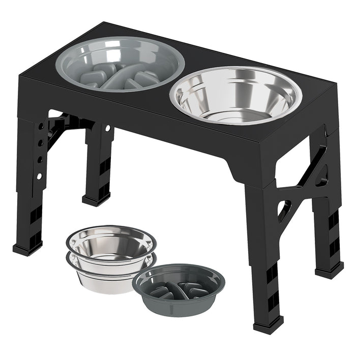 PaWz Elevated Dog Bowls 2 Stainless Steel Bowls and 1 Slow Feeder Bowl-2052531302556635136