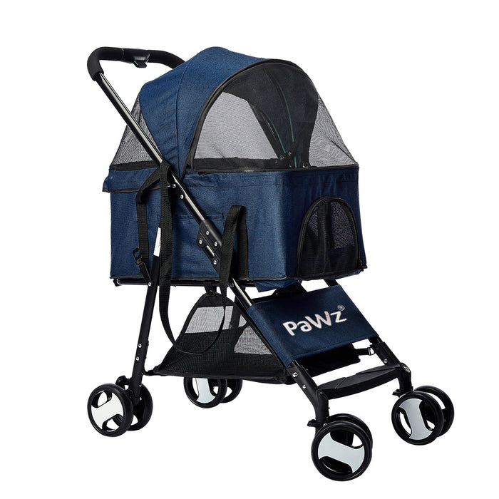 PaWz Large Pet Stroller Dog Cat Carrier Blue-2052531541485162496