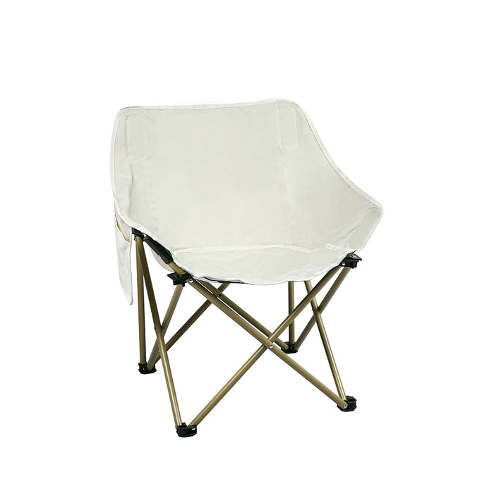 Levede Folding Camping Moon Chair Lightweight Beige-2052531628068179968