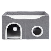 Pawz Foldable Cat House Cave Bed Hideaway Interactive Nest Scratching Board