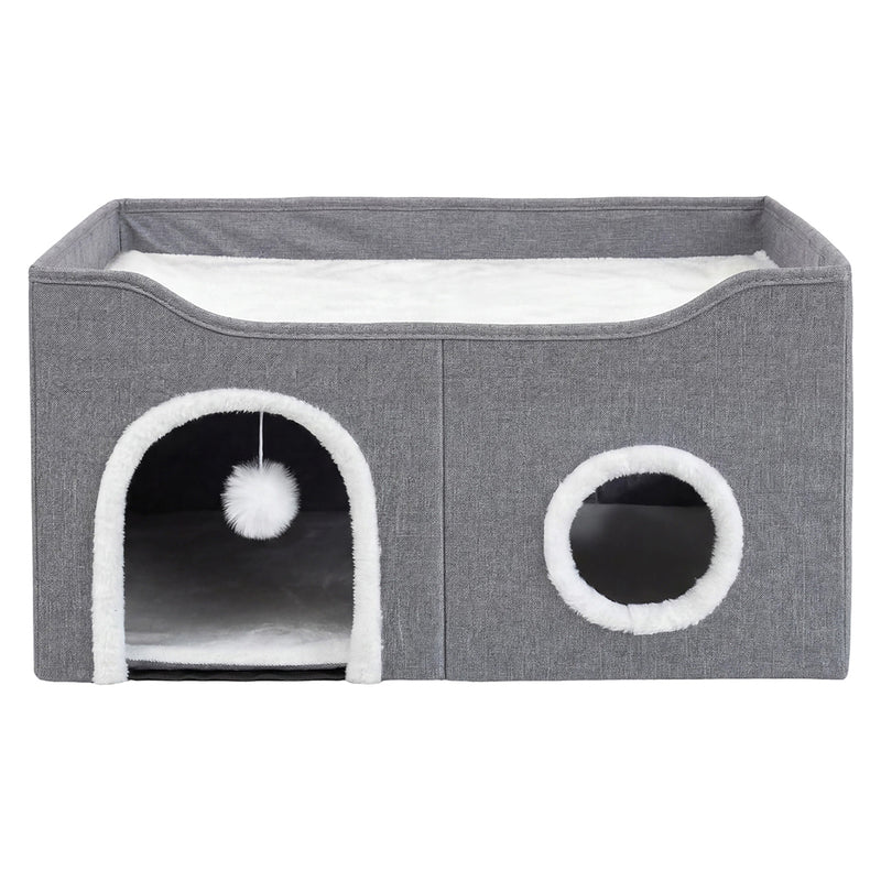 Pawz Foldable Cat House Cave Bed Hideaway Interactive Nest Scratching Board
