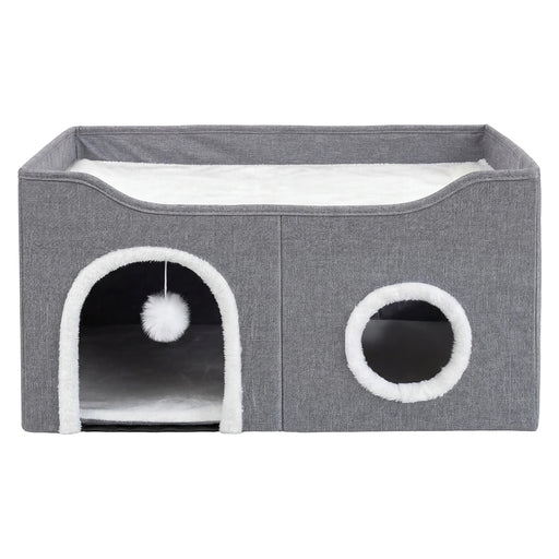 Pawz Foldable Cat House Cave Bed Hideaway Interactive Nest Scratching Board