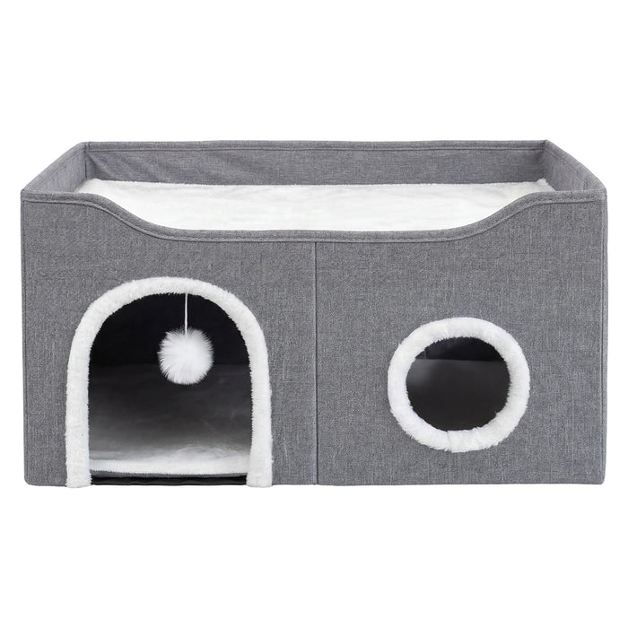 Pawz Foldable Cat House Cave Bed Hideaway Interactive Nest Scratching Board-2052531448698769409