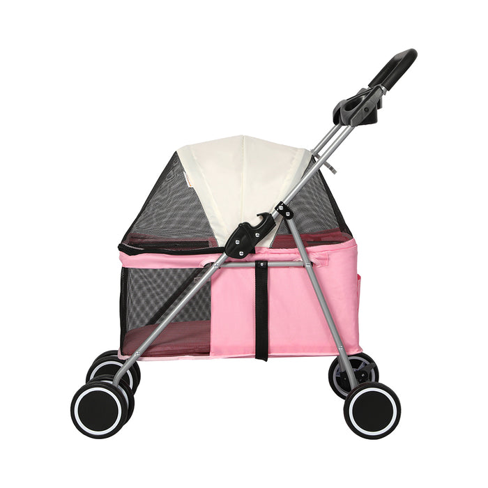 PaWz Pet Stroller Dog Cat Carrier Foldable Pink-2052531697425190913