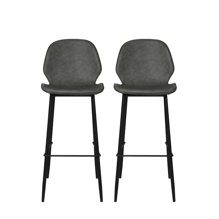 Levede 2x Bar Stool Barstools Counter Grey-2052531354884771841