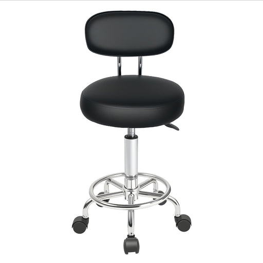 Levede Swivel Office Chair Round Rolling Stools PU Leather Height Adjustable-2052531422039773185