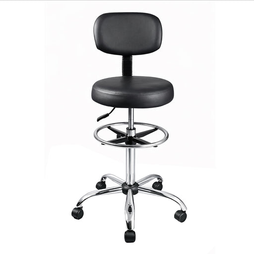 Levede Swivel Office Chair Ergonomic Stool Height Adjustable Footrest Backrest