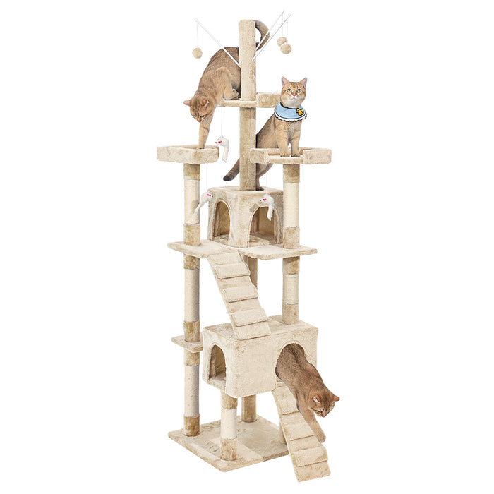 PaWz Cat Tree Scratching Post Scratcher Beige-2052531293081702401