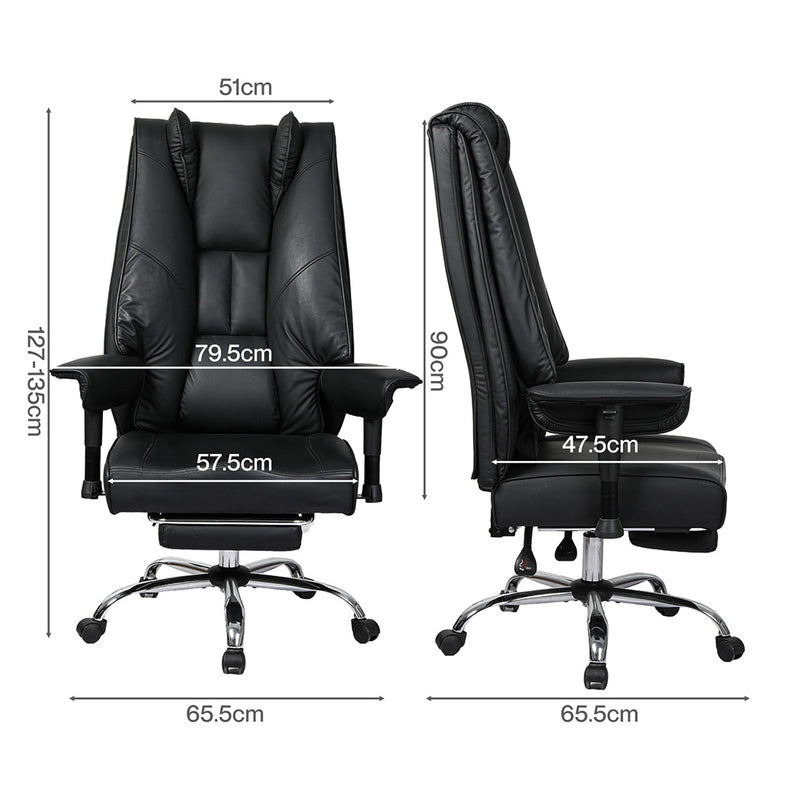 Levede Heavy Duty Office Chair Tall PU Leather High Back Computer Work Seat