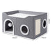 Pawz Foldable Cat House Cave Bed Hideaway Interactive Nest Scratching Board-2052531448698769410