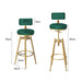 Levede 1x Bar Stools Velvet Kitchen Green-2052531295598284802