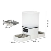 PaWz 6L Automatic Pet Feeder 2 Bowl Food Dispenser