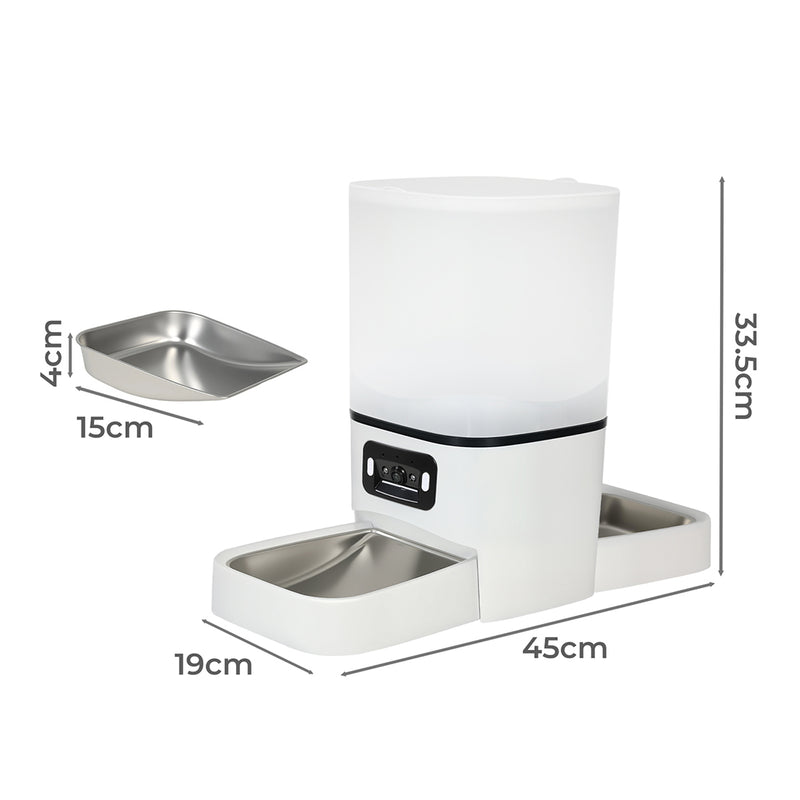 PaWz 6L Automatic Pet Feeder 2 Bowl Food Dispenser