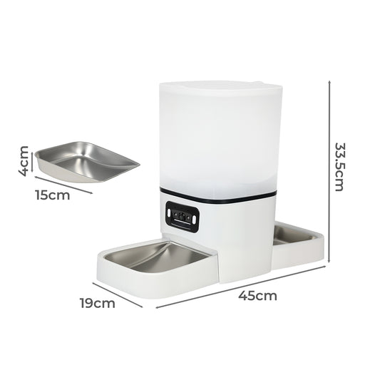 PaWz 6L Automatic Pet Feeder 2 Bowl Food Dispenser