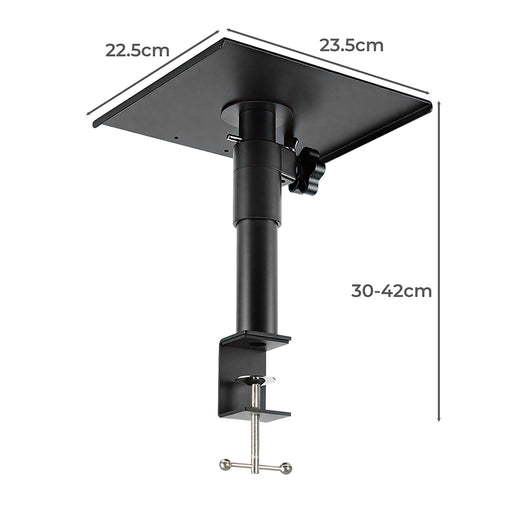 Levede 2x Desk Clamp Speaker Stands Set Adjustable Rotatable Monitor CD Player