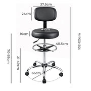 Levede Swivel Office Chair Ergonomic Stool Height Adjustable Footrest Backrest
